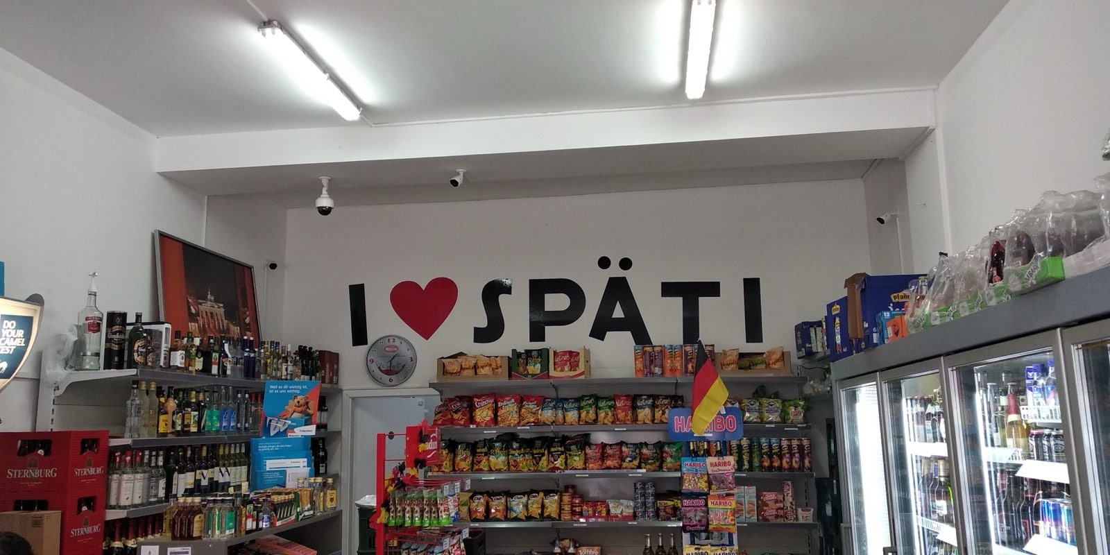 Videoüberwachung im Verkaufsraum eines Berliner Supermarkts