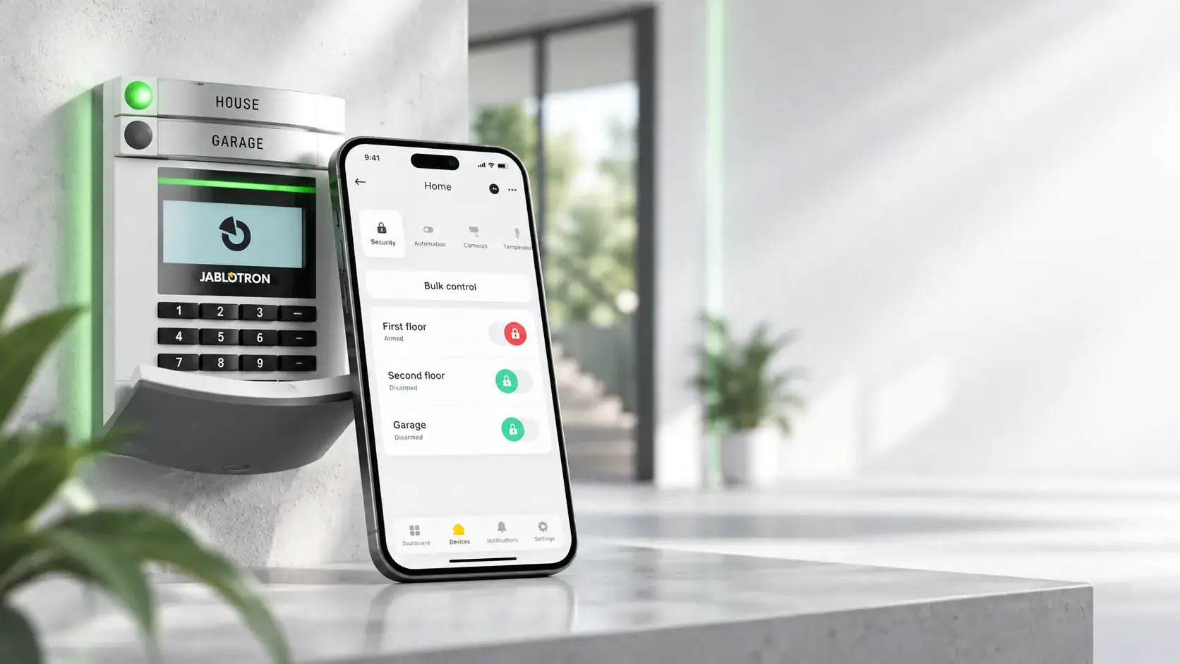 Jablotron Bedienteil für Haus und Garage mit Smartphone-App zur Alarmsteuerung
